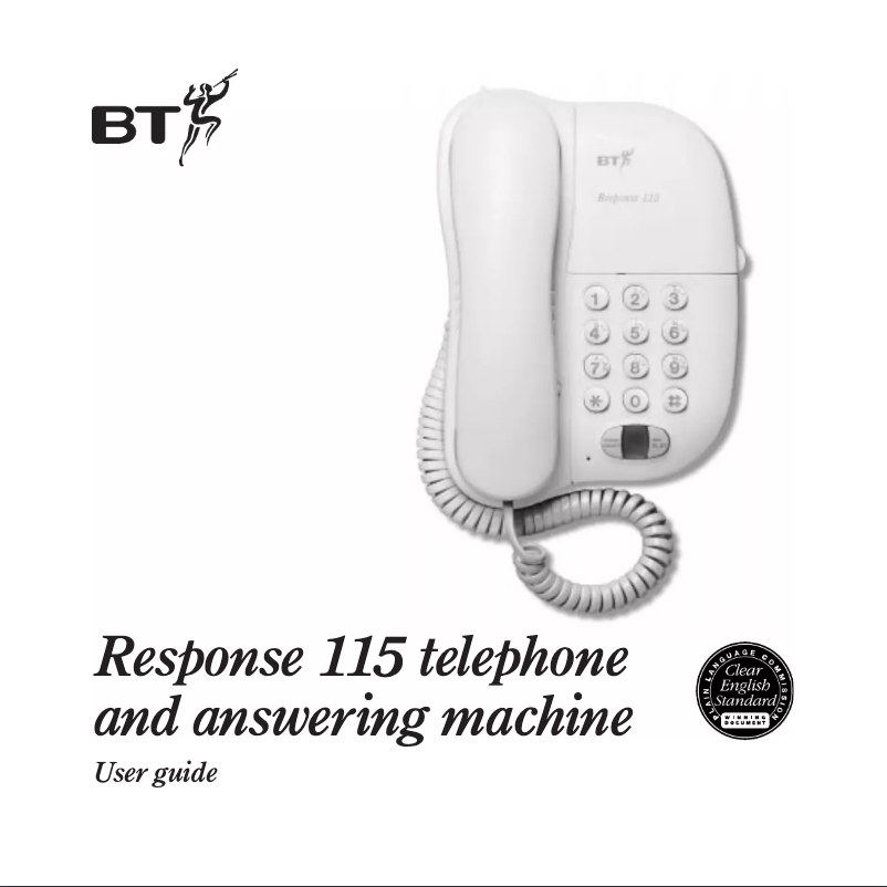 Page n°1 - Manuel utilisateur BT Response 115