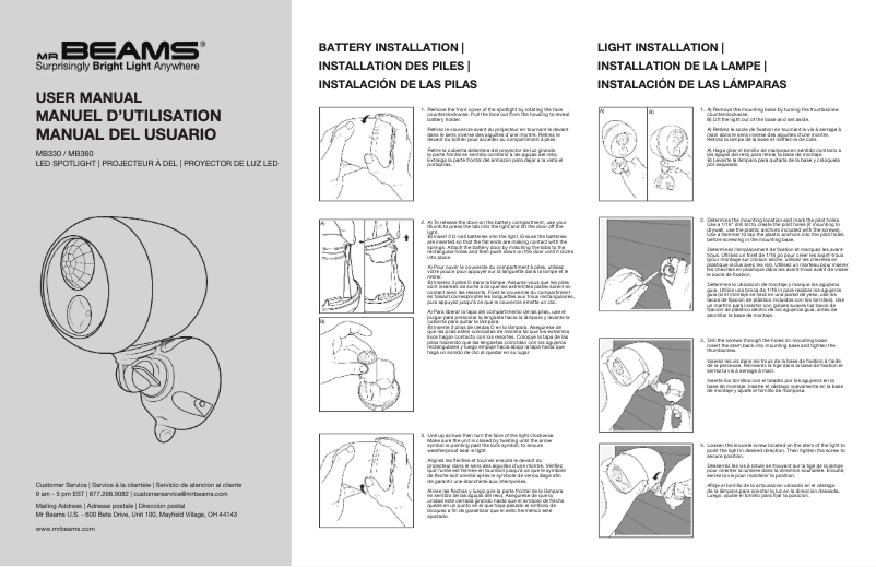 Image de la première page du manuel de l'appareil MB330
