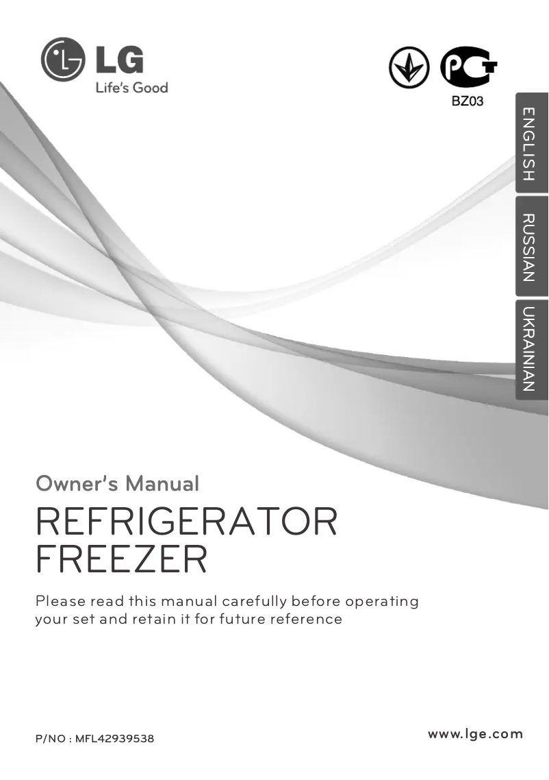 Page n°1 - Manuel utilisateur LG GR-V262 RLC