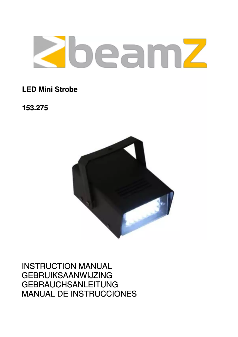 Image de la première page du manuel de l'appareil LED Mini Strobe 153.275