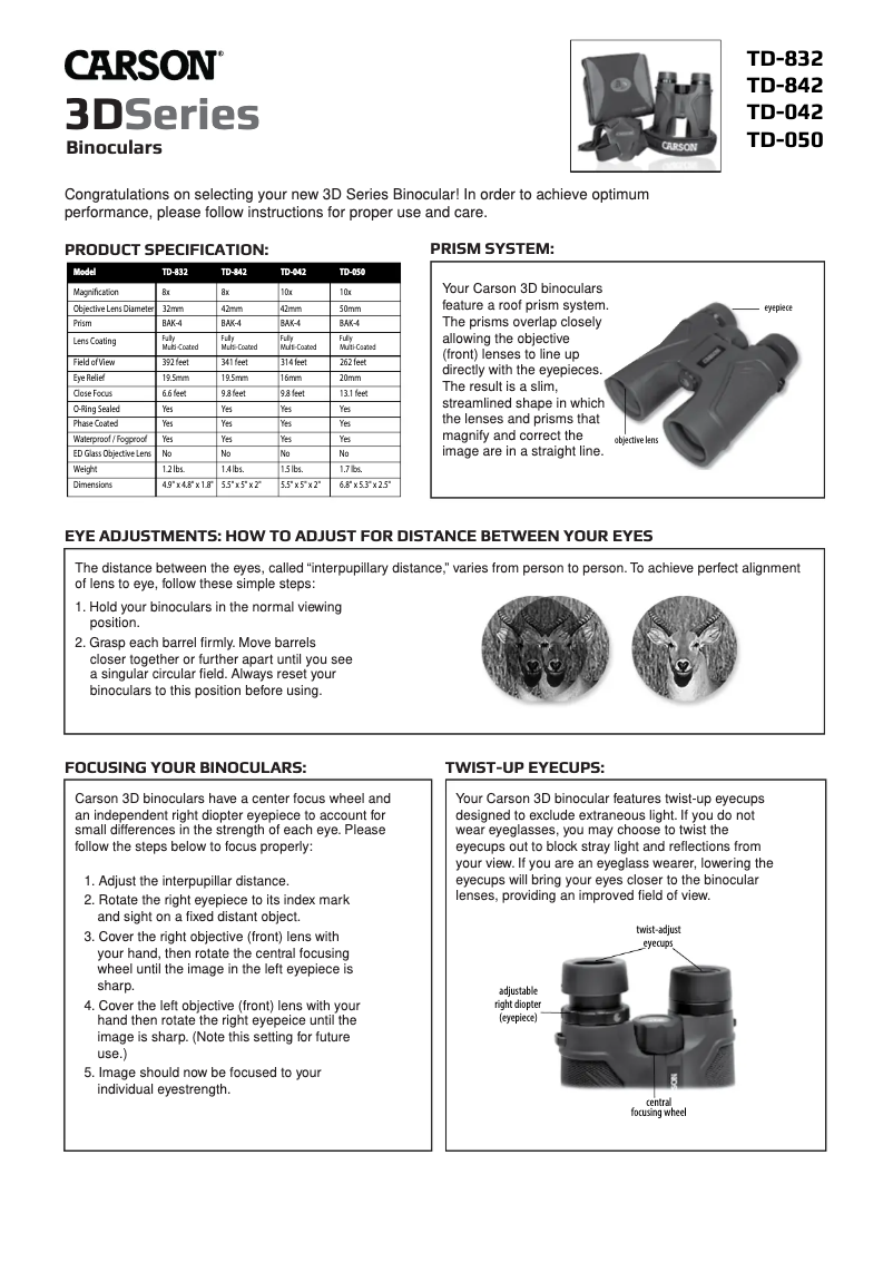 Image de la première page du manuel de l'appareil 3D Series TD-842