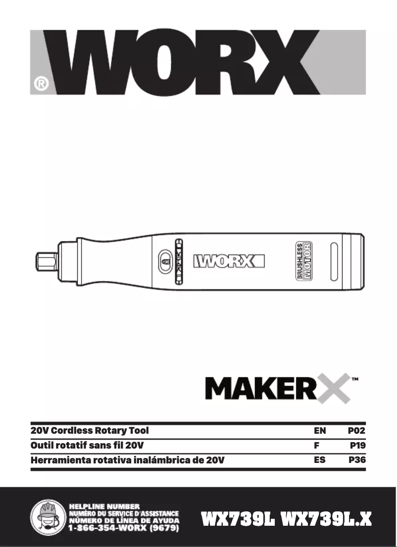 Page n°1 - Manuel utilisateur Worx WX990L