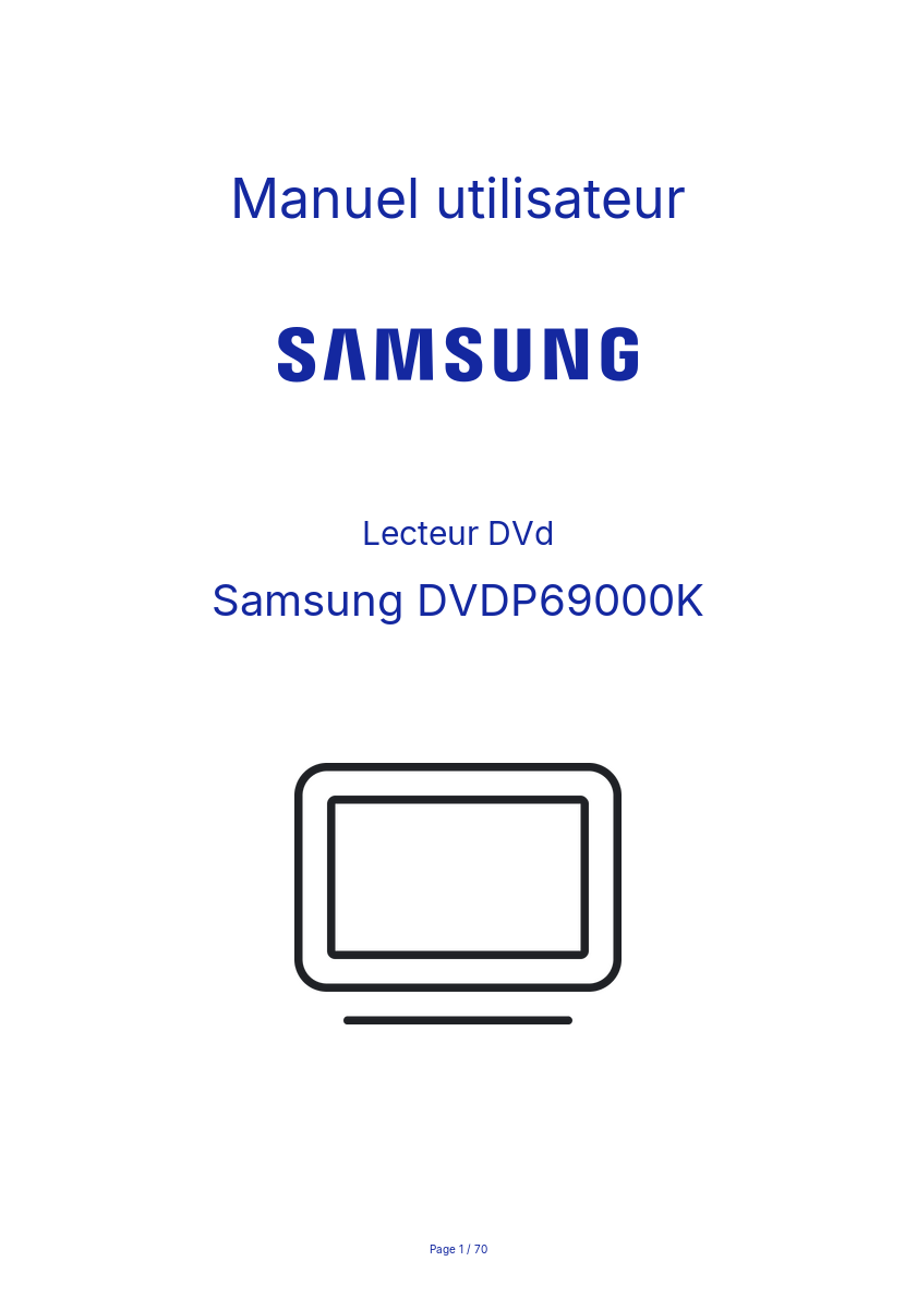 Page n°1 - Manuel utilisateur Samsung DVDP69000K