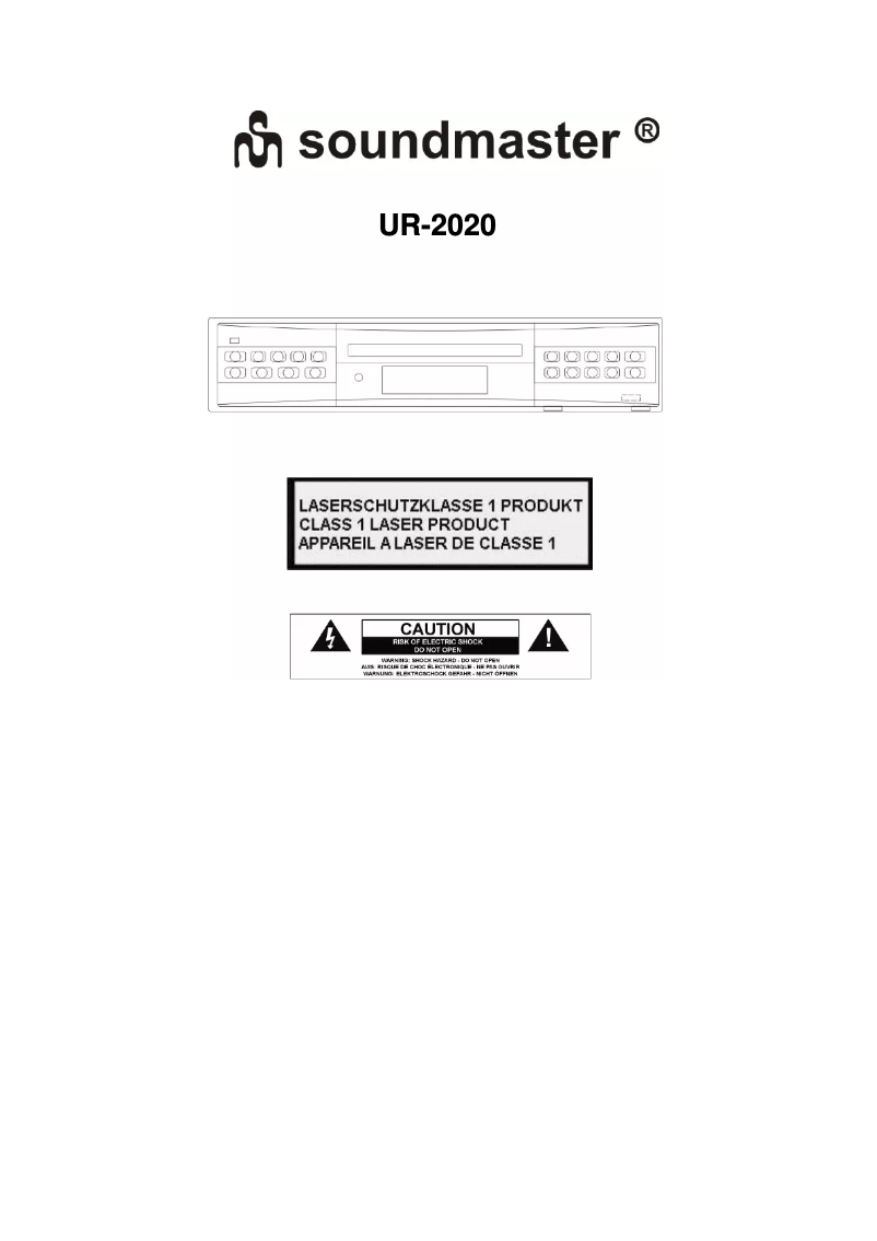 Page 1 de la notice Manuel utilisateur Soundmaster UR2020