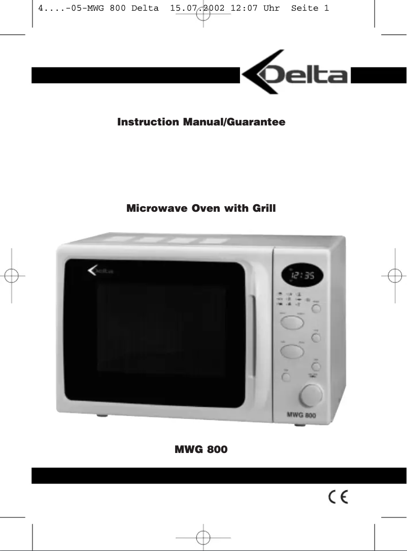 Page 1 de la notice Manuel utilisateur Clatronic MWG 800