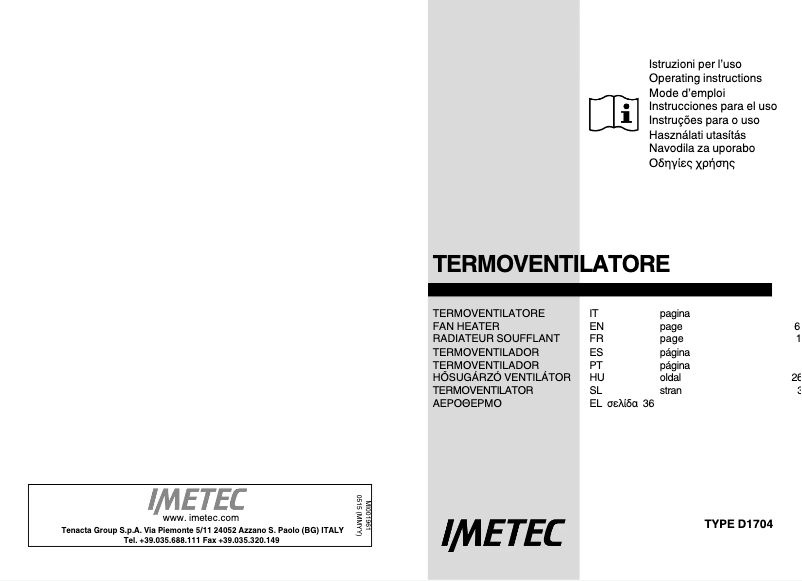 Page 1 de la notice Manuel utilisateur Imetec ECO FH4-300