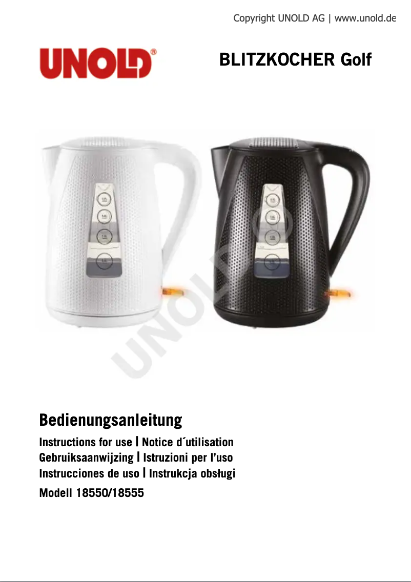Image de la première page du manuel de l'appareil Golf 18555
