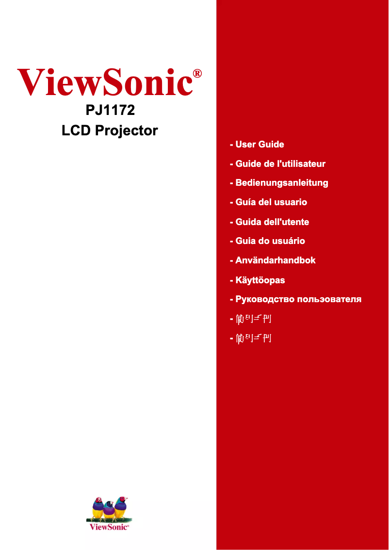 Page n°1 - Manuel utilisateur Viewsonic PJ1172
