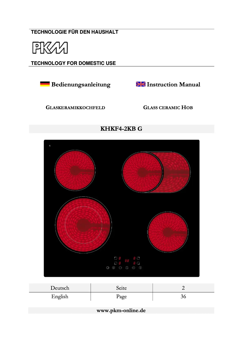 Page 1 de la notice Manuel utilisateur PKM KHKF4-2KB G