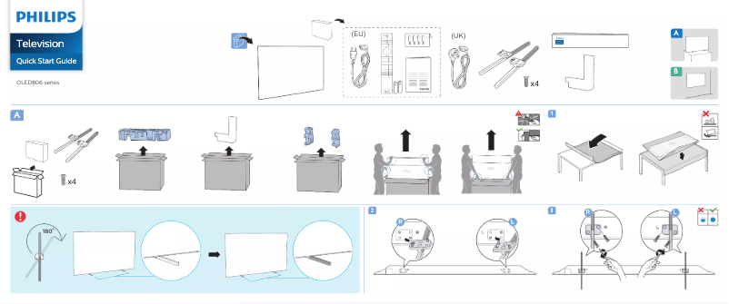 Page 1 de la notice Guide de démarrage rapide Philips 55OLED806