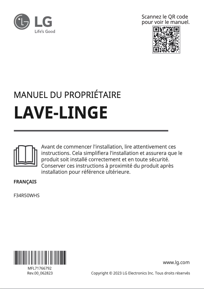 Page n°1 - Manuel utilisateur LG F34R50WHS