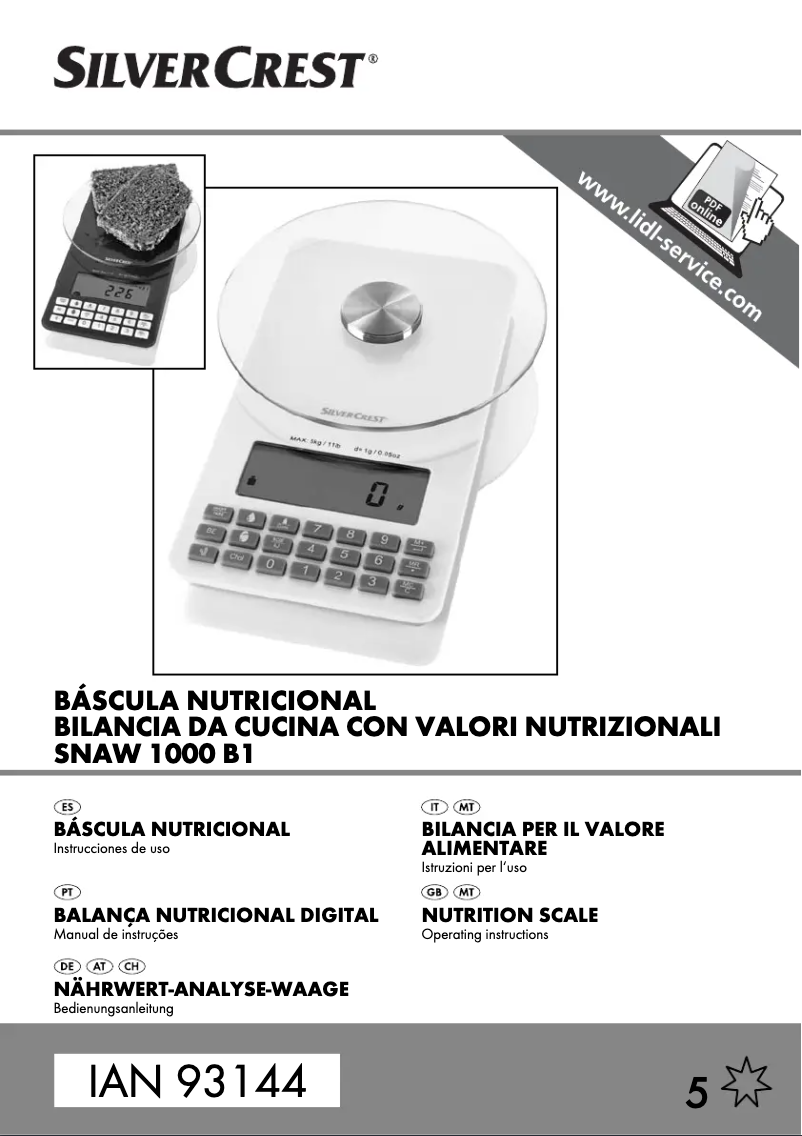 Page 1 de la notice Manuel utilisateur SilverCrest IAN 93144