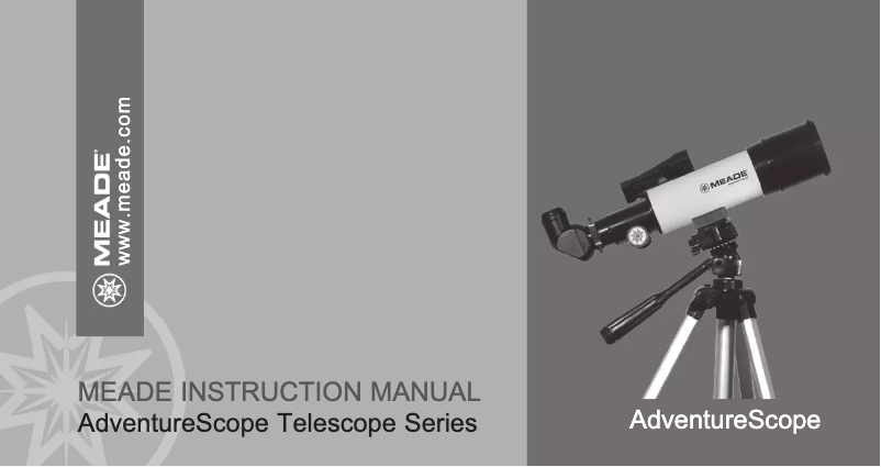 Image de la première page du manuel de l'appareil Adventure Scope