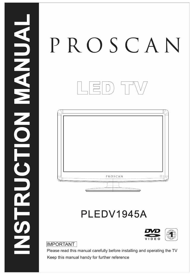 Image de la première page du manuel de l'appareil Proscan PLEDV1945A