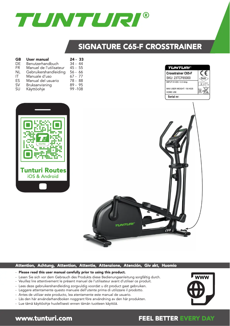 Image de la première page du manuel de l'appareil Signature C65-F