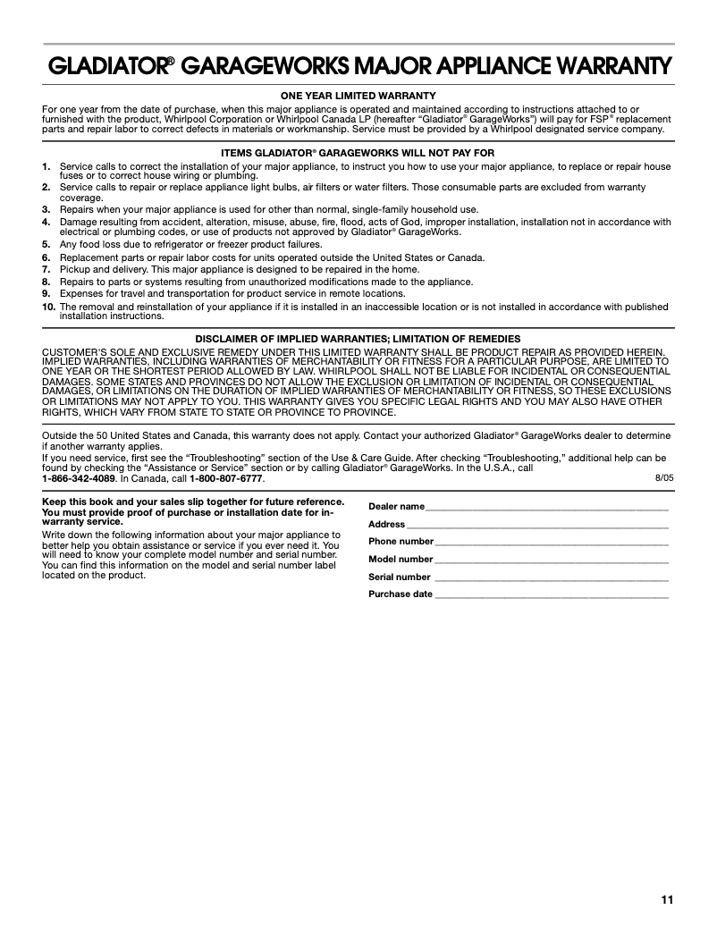 Image de la première page du manuel de l'appareil GACP15XXMG