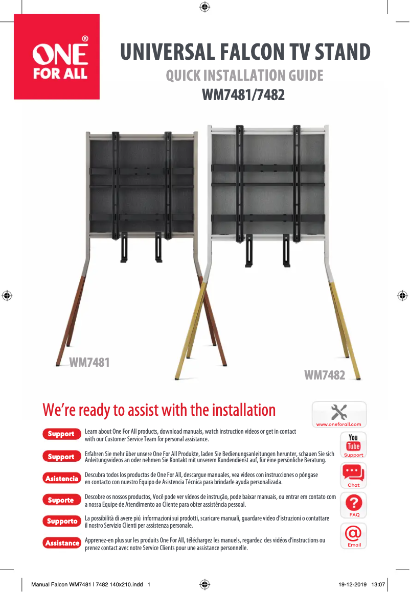 Page 1 de la notice Manuel utilisateur One for all WM 7482