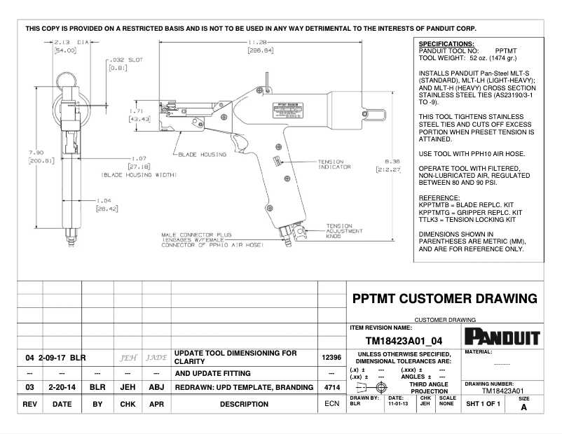 Page n°1 - Dessin technique Panduit PPTMT