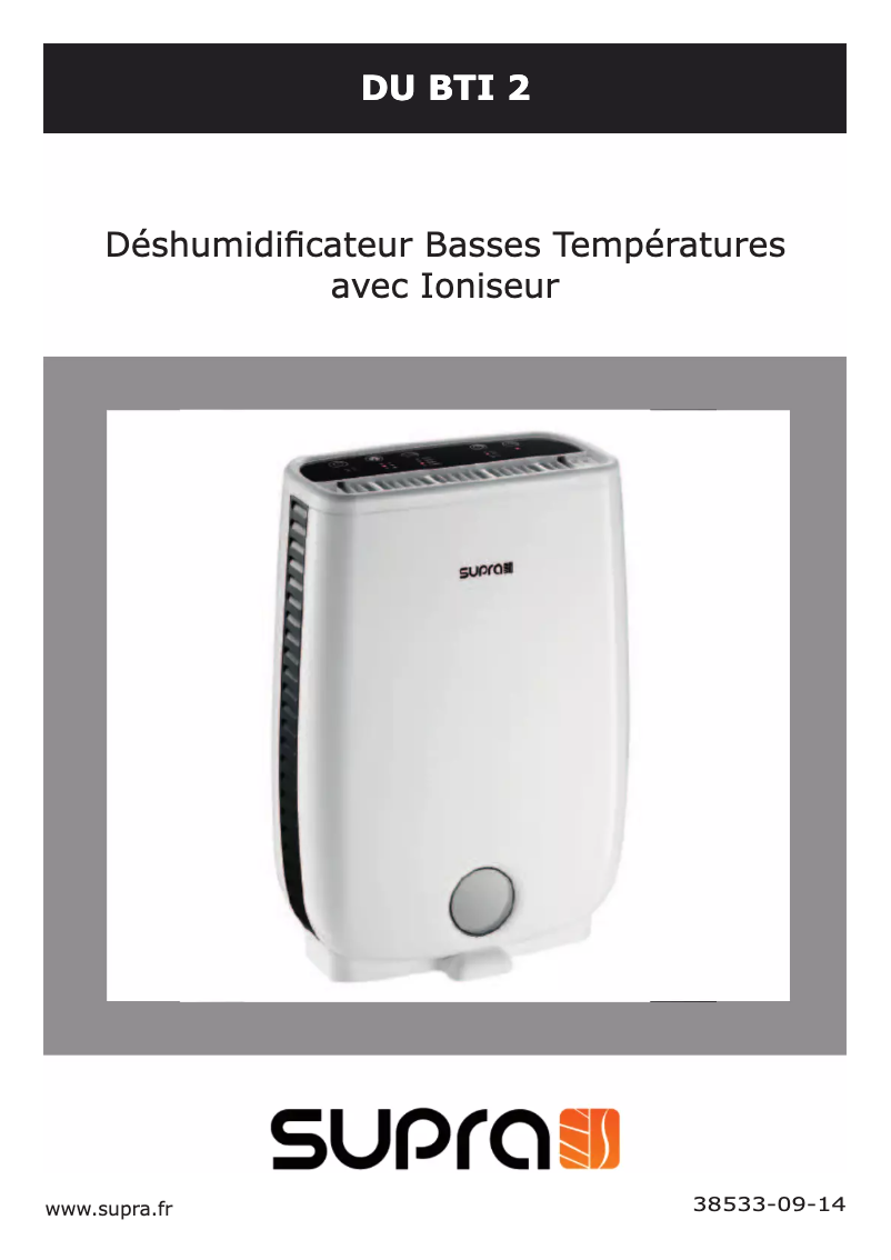 Page 1 de la notice Manuel utilisateur Supra DU BTI 2