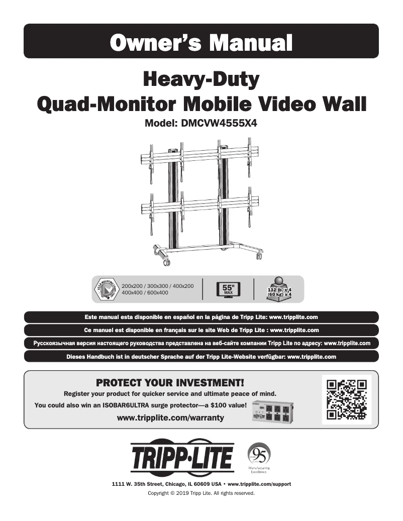 Page n°1 - Manuel utilisateur Tripp Lite DMCVW4555X4