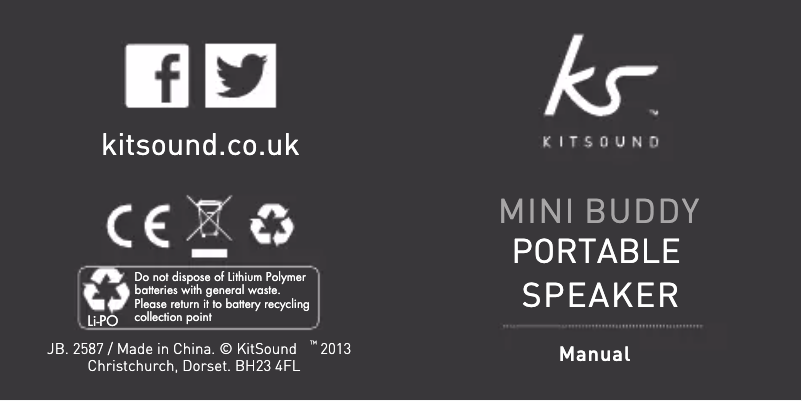 Page 1 de la notice Manuel utilisateur KitSound KSNMBPUG