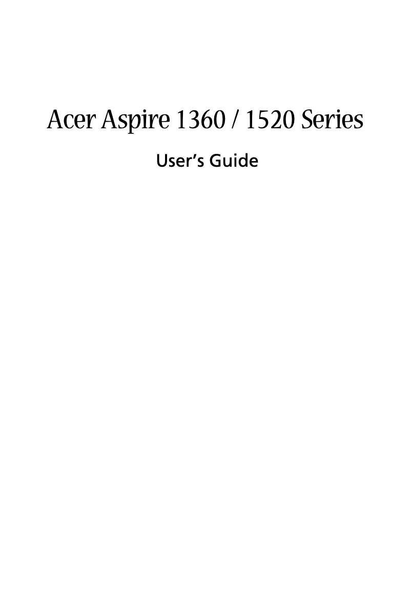 Image de la première page du manuel de l'appareil Aspire 1360