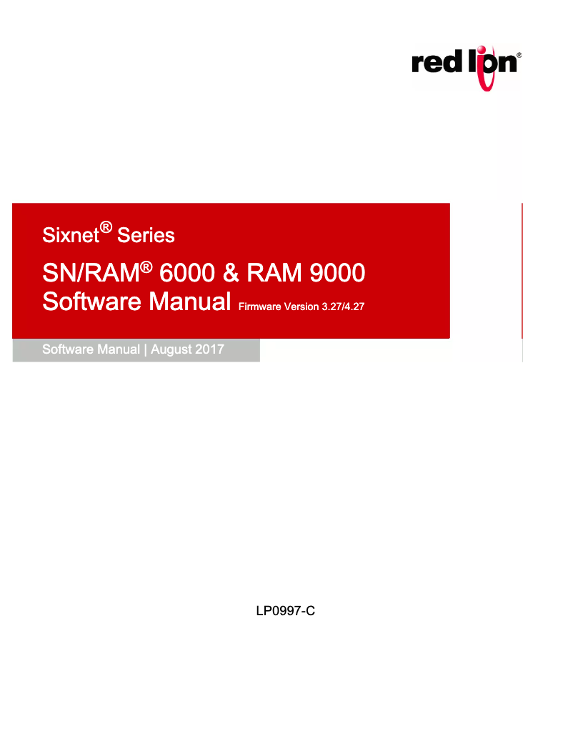 Page n°1 - Manuel utilisateur Red Lion SN-6901-AT