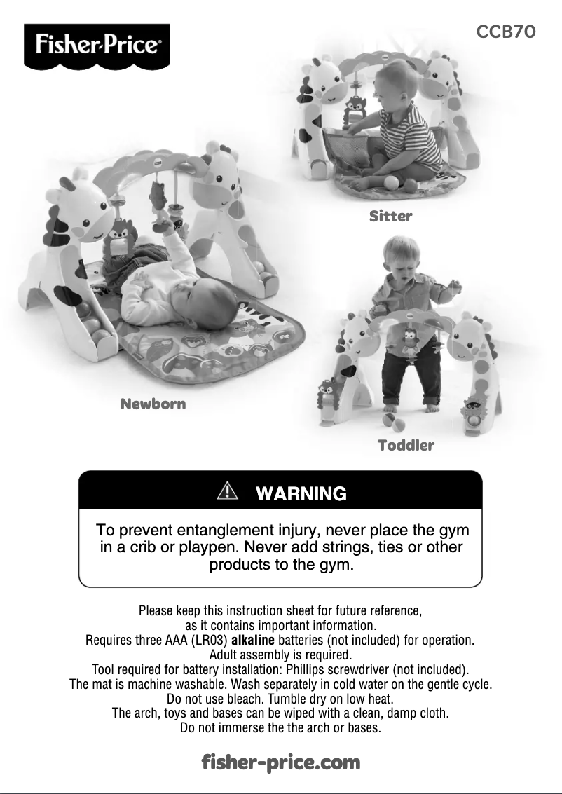 Page 1 de la notice Manuel utilisateur Fisher Price Newborn-to-Toddler Play Gym
