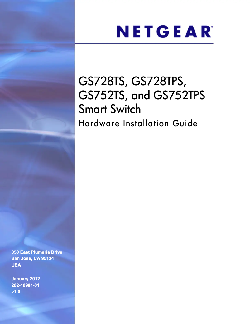Page n°1 - Guide d'installation Netgear GS728TS(B)