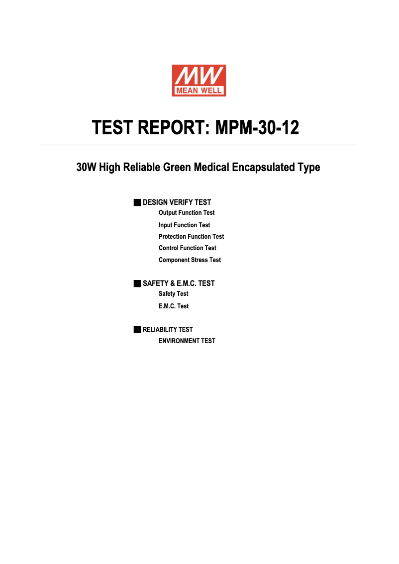 Página 1 del manual Ficha técnica Mean Well MPM-30-12