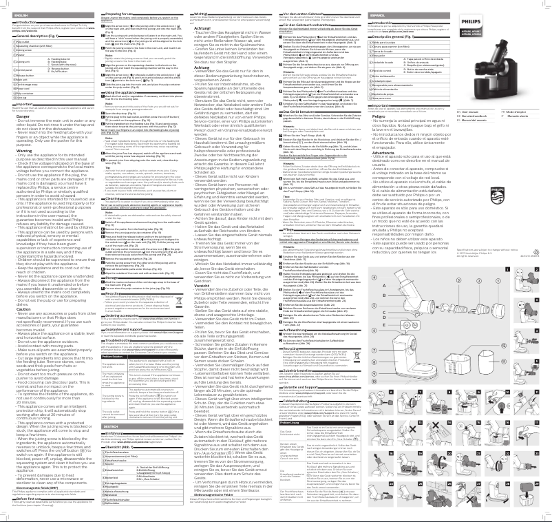 Page n°1 - Manuel utilisateur Philips Viva Collection HR1889