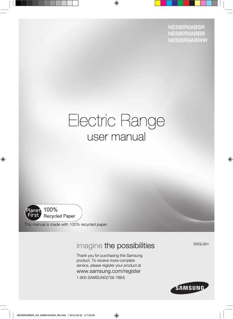 Page n°1 - Manuel d'utilisation et d'entretien Samsung NE59J7630SS