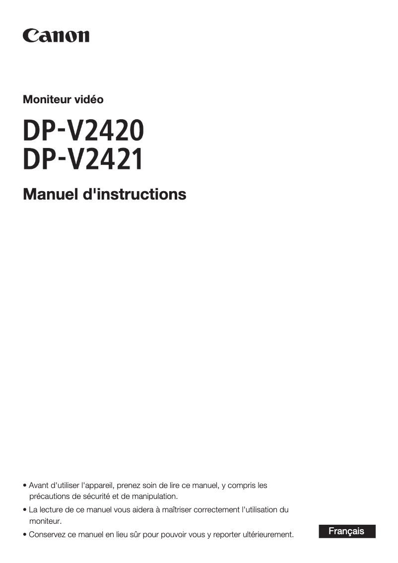 Image de la première page du manuel de l'appareil DP-V2421