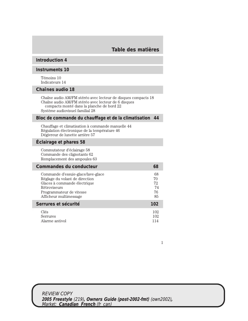 Image de la première page du manuel de l'appareil Freestyle (2005)