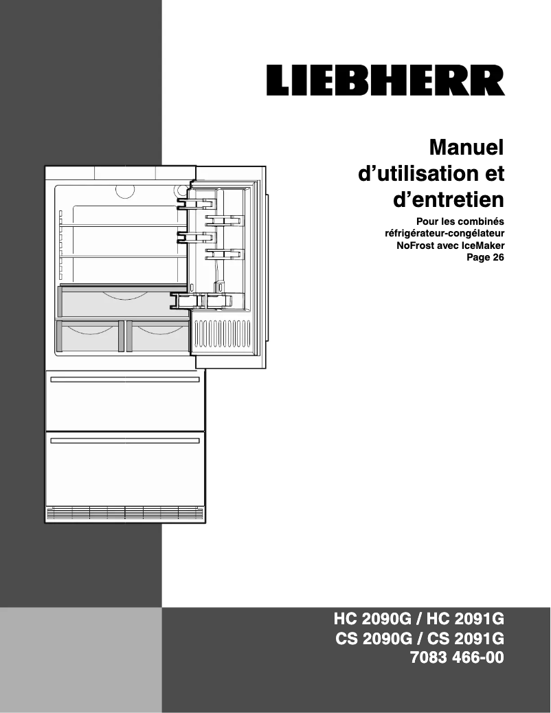 Page 1 de la notice Manuel utilisateur Liebherr HC 2090G