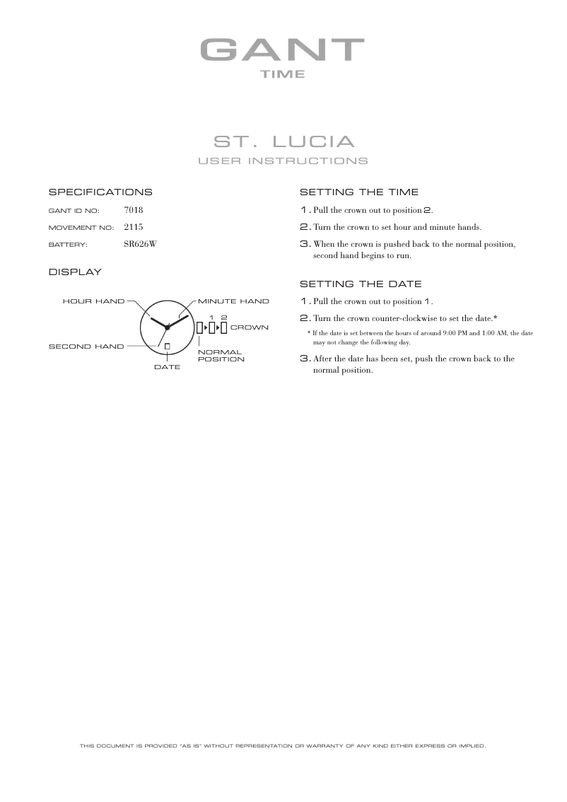 Page 1 de la notice Manuel utilisateur Gant St. Lucia 7018