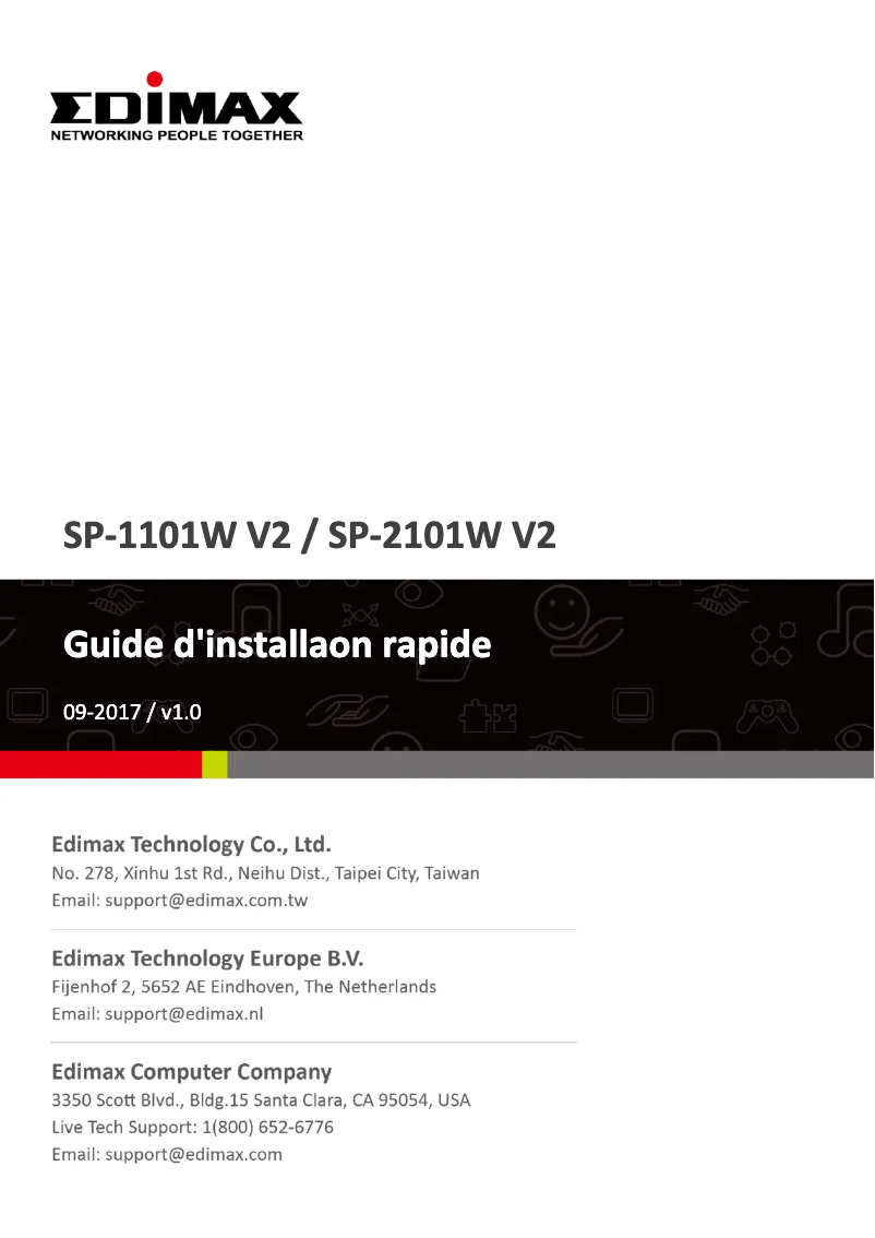 Image de la première page du manuel de l'appareil SP-2101W V2