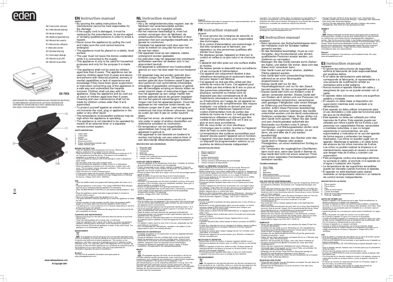 Page 1 de la notice Manuel utilisateur Eden ED-7013