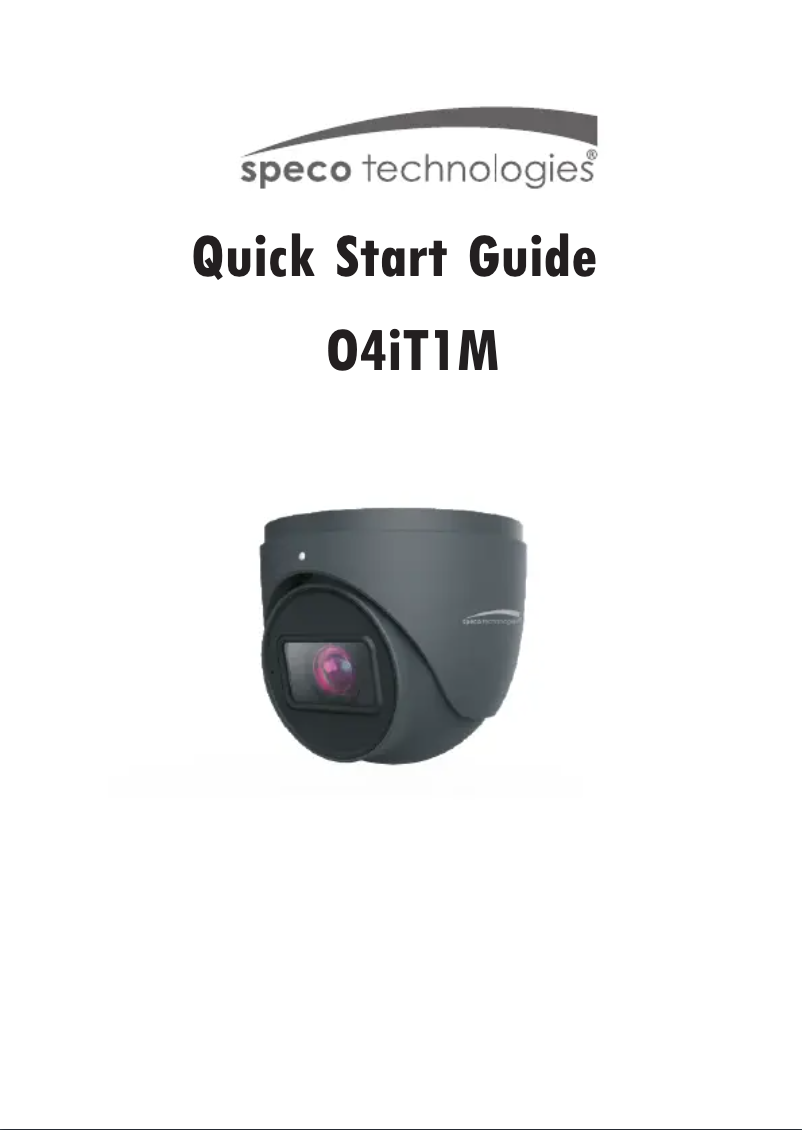 Page 1 de la notice Guide de démarrage rapide Speco Technologies O4IT1M