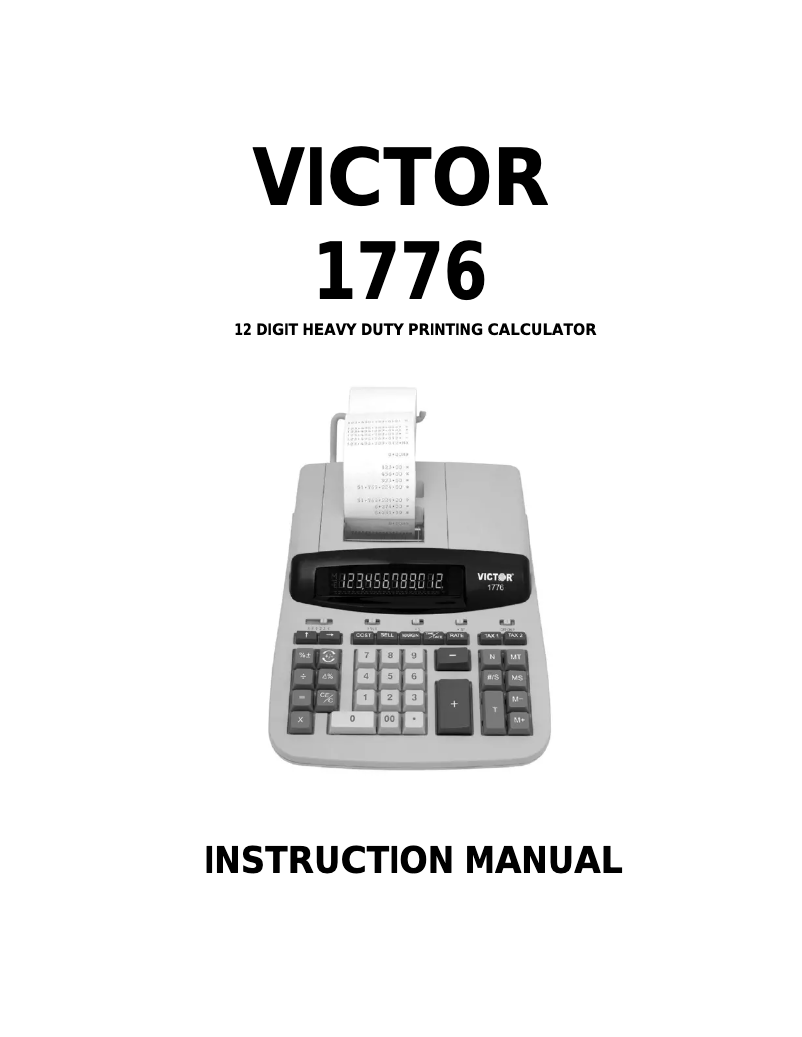 Page 1 de la notice Manuel utilisateur Victor Technology 1776