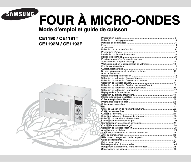 Página 1 del manual Manual de usuario Samsung CE1193F