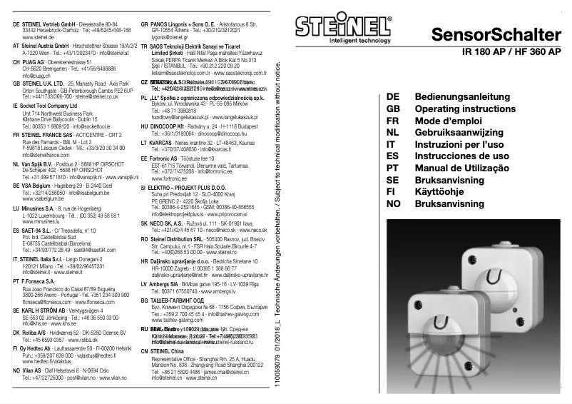 Imagen de la primera página del manual del dispositivo HF 360 AP