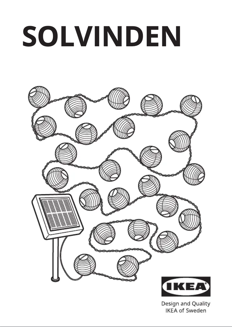 Page 1 de la notice Manuel utilisateur Ikea SOLVINDEN 105.719.14