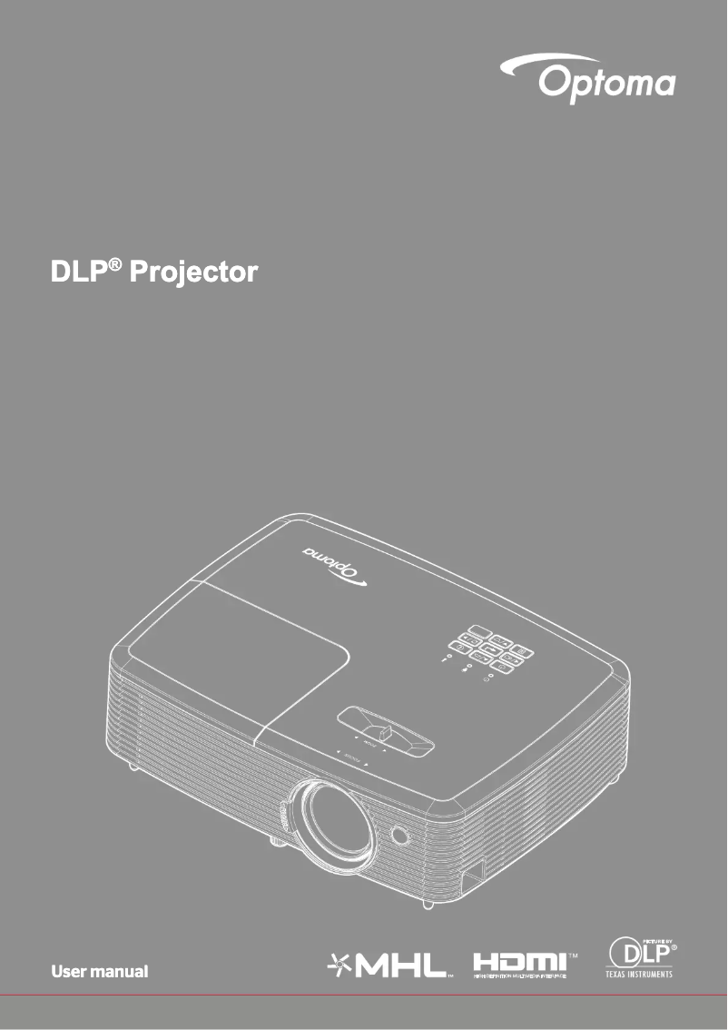 Page 1 de la notice Manuel utilisateur Optoma X354