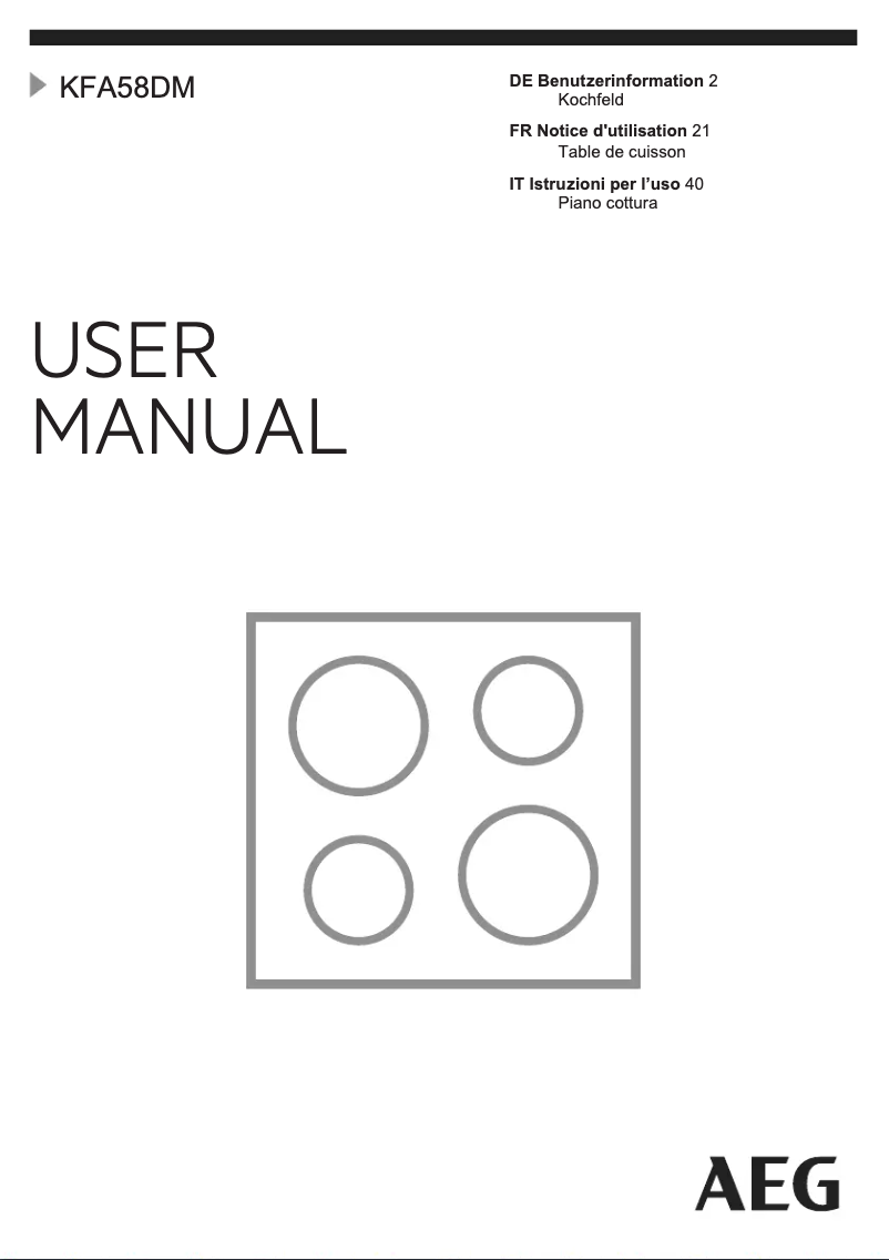 Page n°1 - Manuel utilisateur AEG KFA58DM