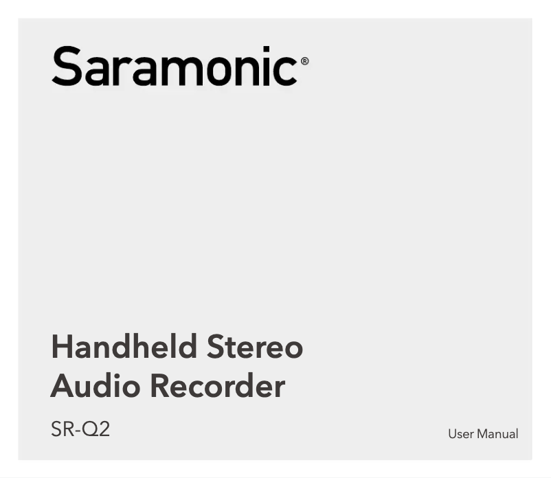 Page n°1 - Manuel utilisateur Saramonic SR-Q2