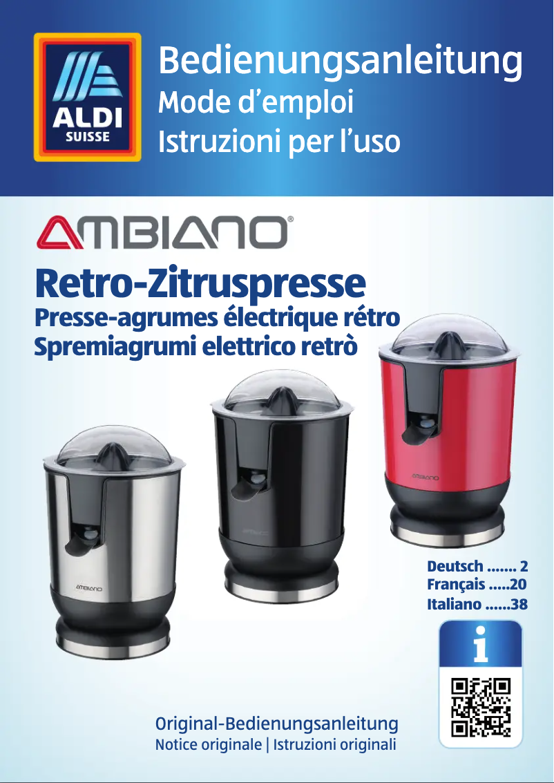 Page n°1 - Manuel utilisateur Ambiano GT-CJ-03