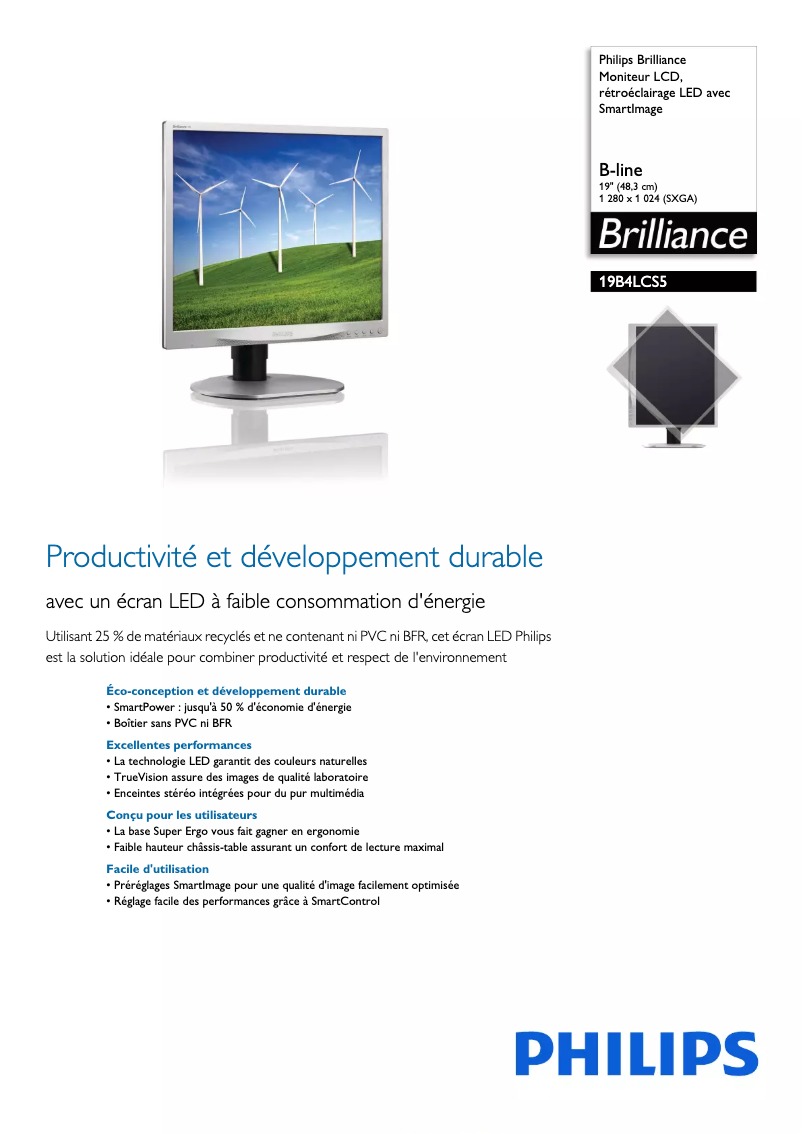 Imagen de la primera página del manual del dispositivo Brilliance 19B4LCS5