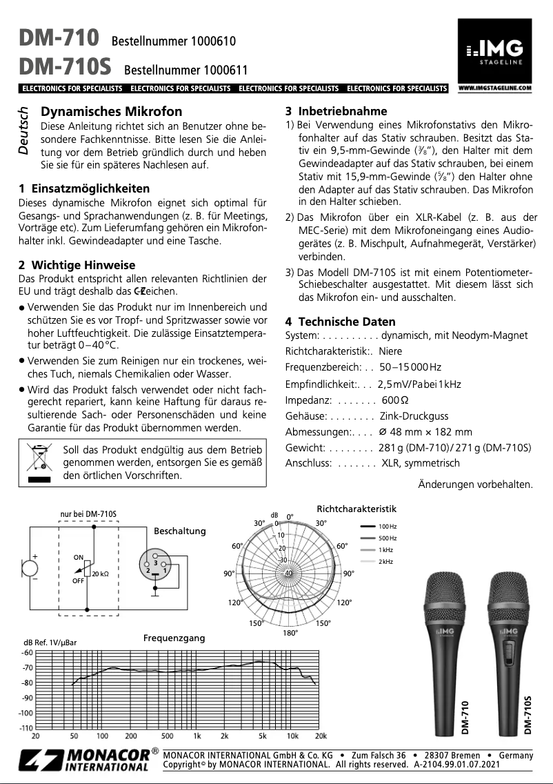Image de la première page du manuel de l'appareil DM-710S