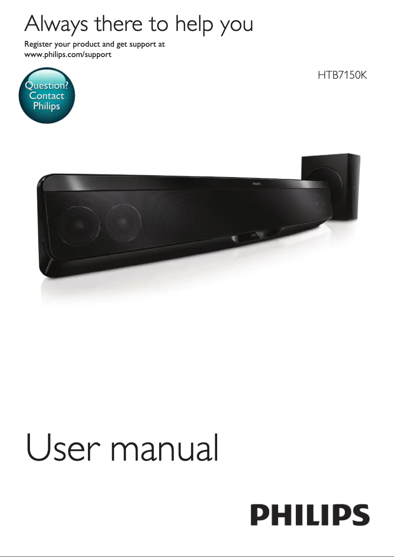 Page 1 de la notice Manuel utilisateur Philips HTB7150K